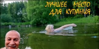 Вечернее купание в родниковом пруду.
